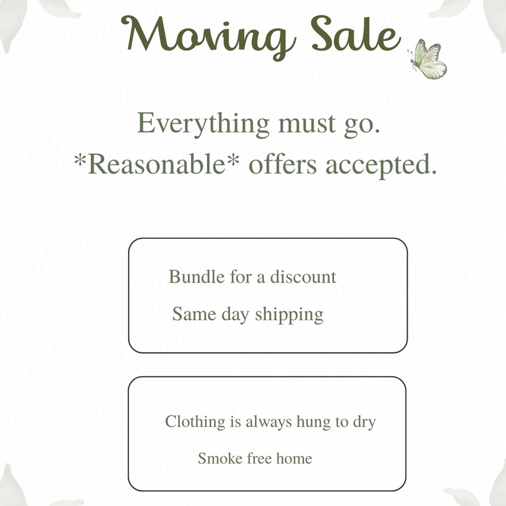 Updated Moving Sale